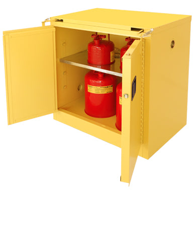 Securall A330 30 gallon Flammable Storage Cabinet with Self-Closing Self Latching T-Doors - Government Lab Enterprises