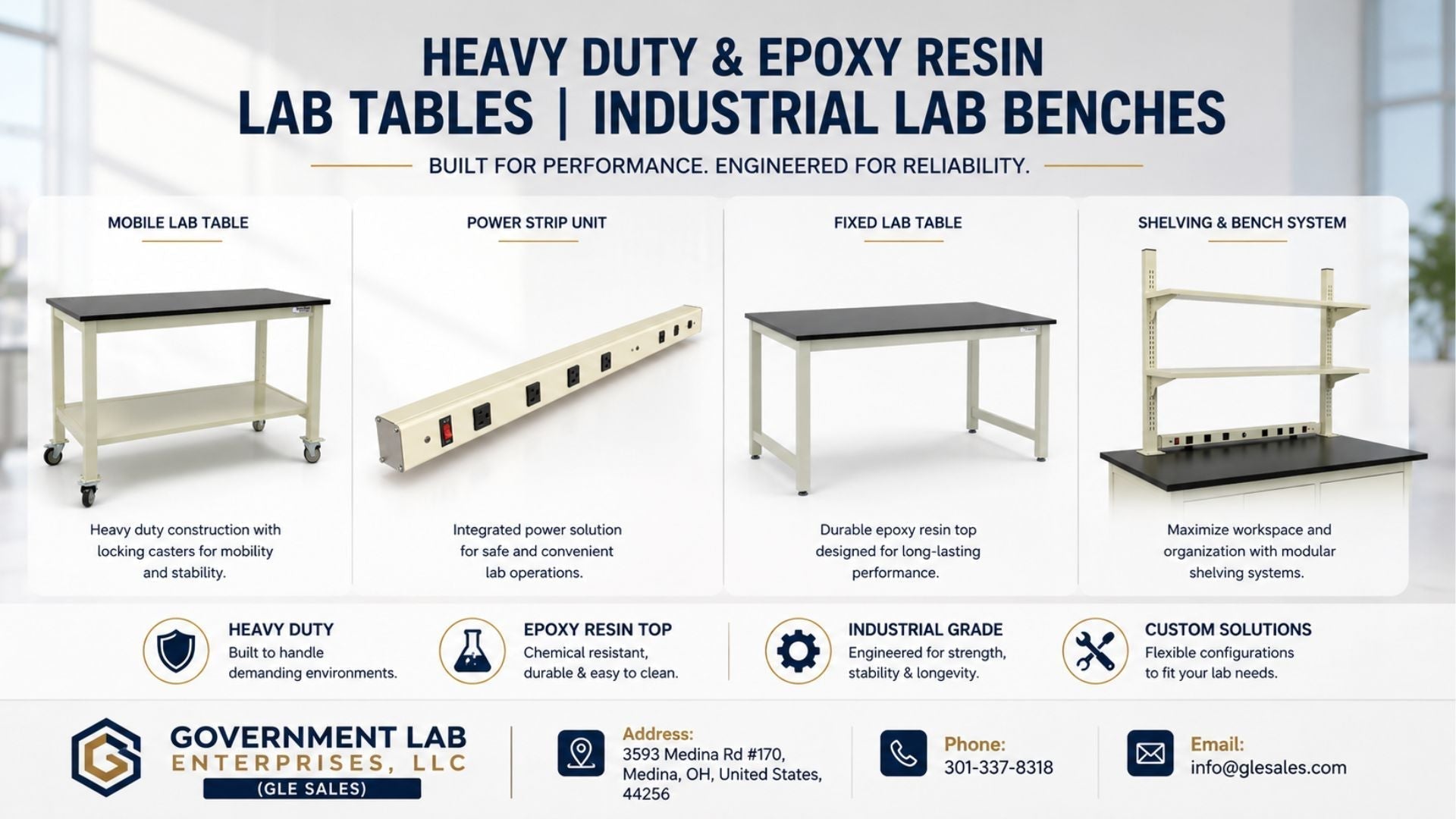 Heavy Duty & Epoxy Resin Lab Tables | Industrial Lab Benches