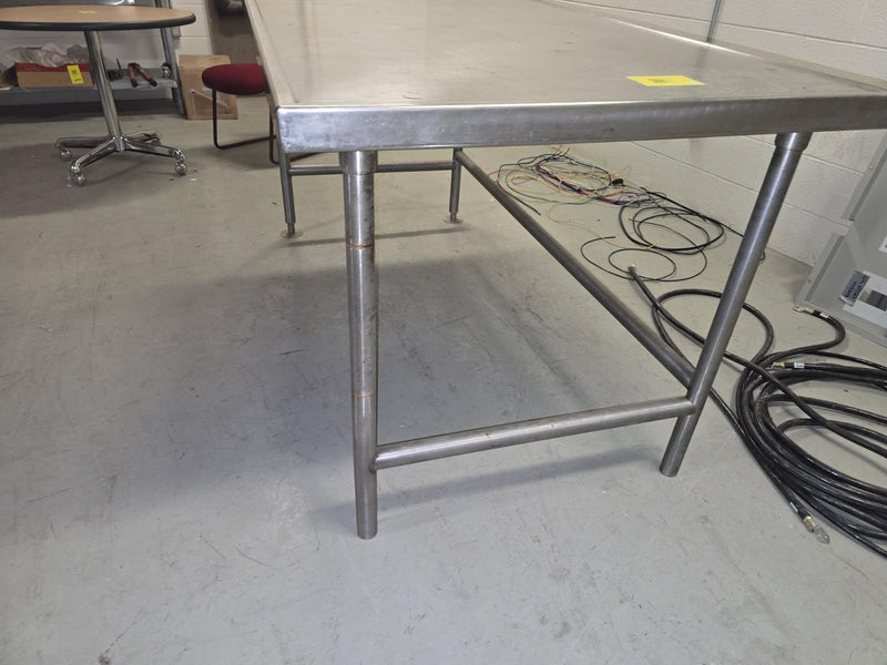 Stainless steel lab table:  72"W x 36"D without undershelf QLSS3672 (pre-owned)