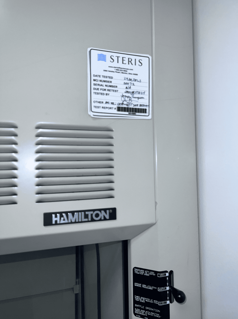 Hamilton SafeAire 4 foot chemical fume hood package (pre-owned)
