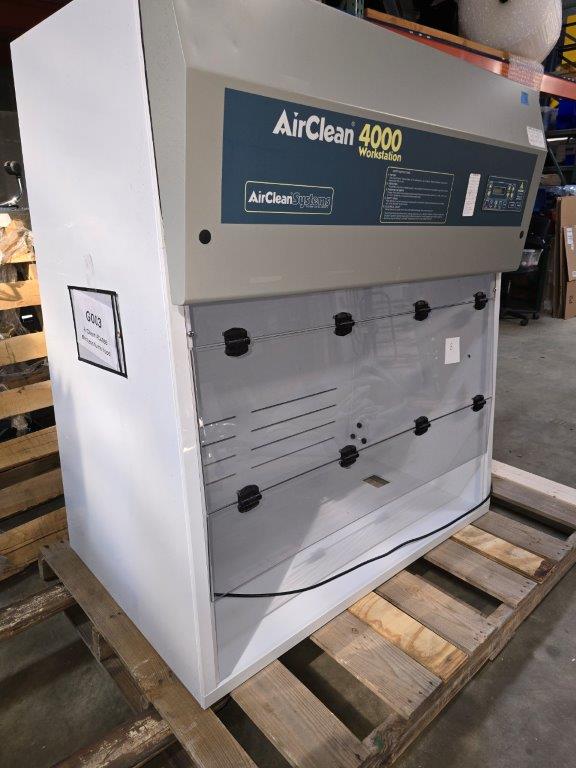 Reconditioned 4 foot ductless fume hood with cabinet stand | AirClean AC4036