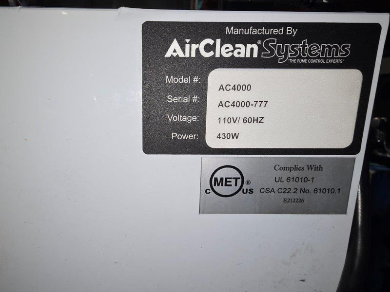 Reconditioned 4 foot ductless fume hood with cabinet stand | AirClean AC4036