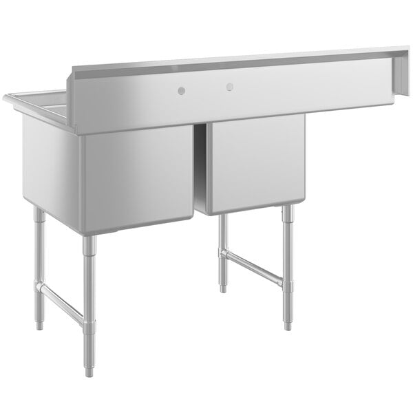 58.5 inch Stainless Steel sink with 2 compartment sink, drainboard and free overhead faucet (NEW)