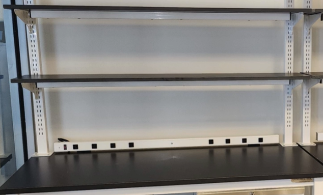 Plastic Laminate Adjustable height top shelves (2) with 48"H uprights for Lab Tables | 6 foot Heavy Duty Lab Tables