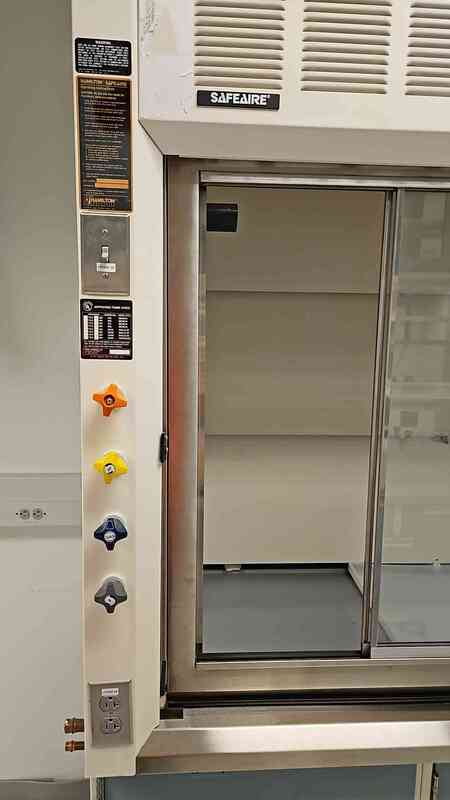 6 foot Hamilton SafeAire chemical fume hood package (pre-owned)