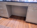 Casework island (metal): 14.5 foot long standing height island with sink (USED)