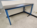Quick Labs 6 foot lab table QLTH3672-PR with black phenolic resin top 72" L x 36" W x 36" H (pre-owned; fixed height legs; color: blue)