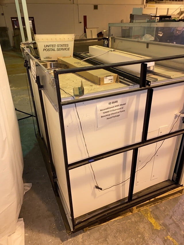 AMS 6 foot extra depth benchtop chemical fume hood package (pre-owned)