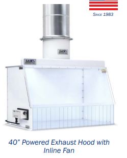 40 inch fume hood package | Air Sentry SS-340-E-EF Benchtop Fume Hood with integrated exhaust fan Quick Ship Bundle