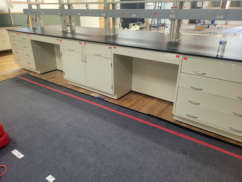 Casework island (metal): 10 foot long standing height island (USED)