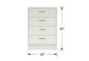 CLP 24" wide Standing Height Metal Base Cabinet with 4 drawers (22" Deep x 35" Tall)