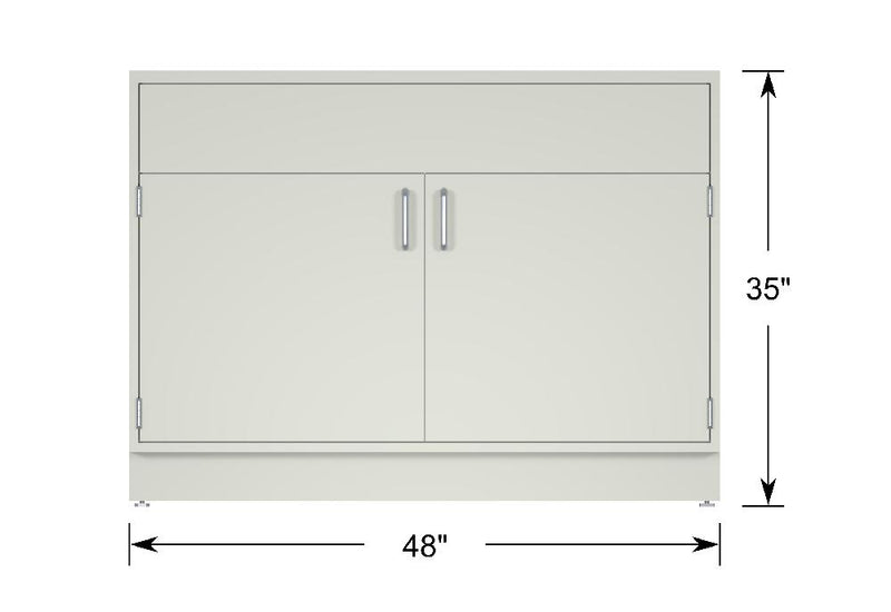 CLP 48" wide Standing Height Metal Sink Base Cabinet with 2 doors (22" Deep x 35" Tall)