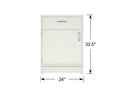 CLP 24" wide ADA Height Metal Base Cabinet with 1 door/1 drawer, LHS (22" Deep x 32.5" Tall)