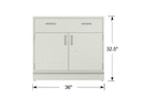 CLP 36" wide ADA Height Metal Base Cabinet with 2 doors/1 drawer (22" Deep x 32.5" Tall)