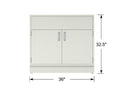 CLP 36" wide ADA Height Metal Sink Base Cabinet with 2 doors (22" Deep x 32.5" Tall) - Government Lab Enterprises