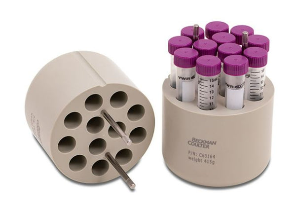 Beckman Coulter C63164 12x15ml conical tube bucket adapters Set of 4