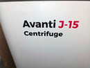 Beckman Coulter Avanti J-15 benchtop centrifuge with JS-4.750 rotor, (2) buckets, and (2) microplate carriers (120V)