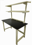 Quick Labs Bundle 6 foot heavy duty Mobile lab bench QMBH3072-PR with rolling lab chair and 3 drawer rolling cabinet - Government Lab Enterprises