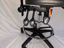 Rolling lab chair | Bench height with vinyl seat and back, 3 lever adjustment, and nylon footring -- adjustable height (21" to 31") (Pre-owned)