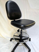 Rolling lab chair | Bevco Bench height with vinyl seat and back -1 lever- adjustable height (23" to 33")