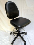 Rolling lab chair | Bevco Bench height with vinyl seat and back -1 lever- adjustable height (23" to 33")