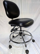 Biofit Elite Series desk height vinyl rolling lab chair | Model EES-L-RC-T-XF-XA-C-P28540