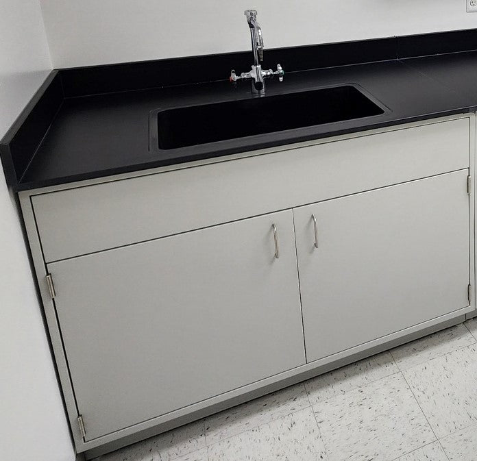 48" wide Metal Laboratory Sink Cabinet Package