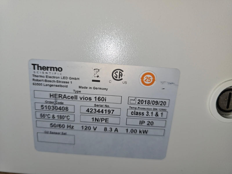 Thermo Heracell VIOS 160i Tri-gas CO2 incubator with O2/N2 control and copper chamber (Pre-owned)