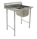Stainless steel sink 39" long x 28" wide, 1 compartment sink, 16"x20"x13.5"d sink, left side drainboard, 16 gauge SS, galvanized legs | Eagle 314-16-1-18L