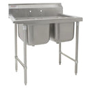 41 inch Stainless Steel Two compartment sink (16"x20"x13.4"D) without drainboard | Eagle 314-16-2 (NEW)