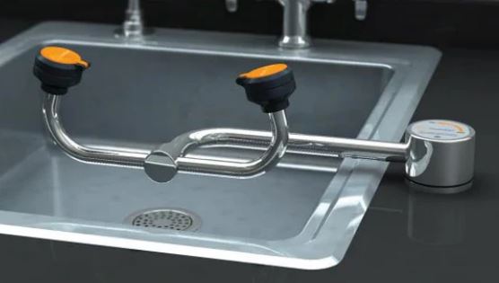 Guardian G1805 eyewash station, deck mounted, autoflow, swivel, right hand mount (NEW)