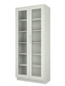 CLP 36" wide Tall Storage Metal Cabinet with Framed Glass Hinged Doors (18" Deep x 84" Tall)