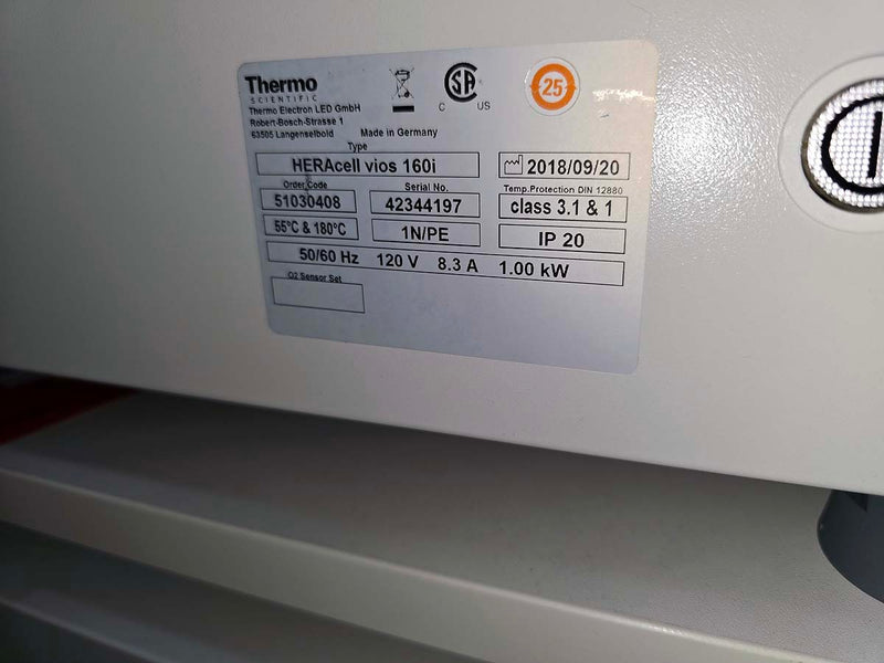 Thermo Heracell VIOS 160i dual stack CO2 incubator with O2 control and copper chamber (Pre-owned)