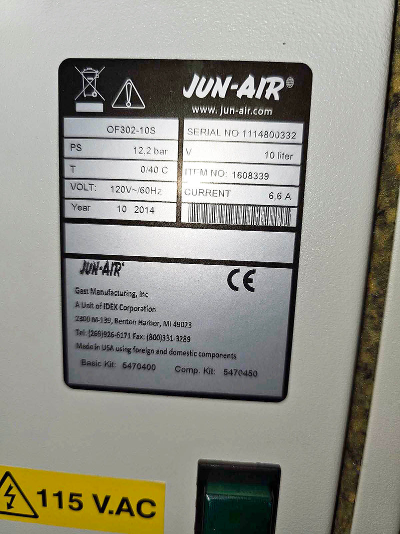 Jun-Air oil-free air compressor Model OF302-10S (2014)