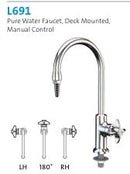 Watersaver Model L691BH deck mount DI water faucet with blade handles