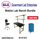 Quick Labs Bundle 6 foot heavy duty Mobile lab bench QMBH3072-PR with rolling lab chair and 3 drawer rolling cabinet - Government Lab Enterprises