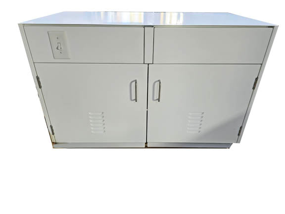 Mott Scientifix 42 inch vented pump storage cabinet with (2) pump trollies (New-in-box)