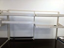 Kewaunee Element 6 foot modular bench with resin countertop, (2) upper shelves, power strip, and rolling 3 drawer cabinet with phenolic top (pre-owned)