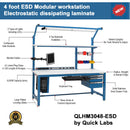 ESD heavy duty modular lab bench 4 foot | Quick Labs QLHM3048-ESD (30"D x 48"L x 36"H) (NEW)