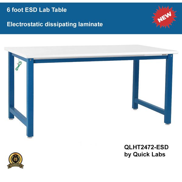 ESD heavy duty lab table 6 foot | Quick Labs QLHT2472-ESD (24"D x 72"L x 36"H) (NEW)