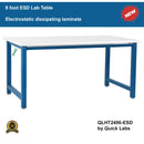 ESD heavy duty lab table 8 foot | Quick Labs QLHT2496-ESD (24"D x 96"L x 36"H) (NEW)