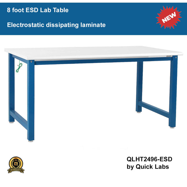 ESD heavy duty lab table 8 foot | Quick Labs QLHT2496-ESD (24"D x 96"L x 36"H) (NEW)