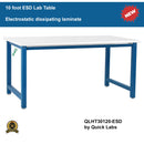 ESD heavy duty lab table 10 foot | Quick Labs QLHT30120-ESD (30"D x 120"L x 36"H) (NEW)