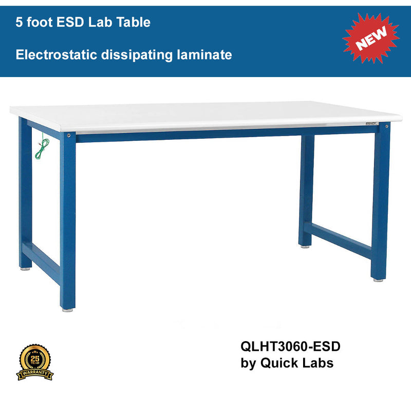 ESD heavy duty lab table 5 foot | Quick Labs QLHT3060-ESD (30"D x 60"L x 36"H) (NEW)