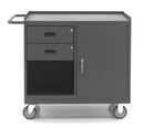 Quick Labs heavy duty lab cart 24"Wx42"Lx36"H with 2 drawers, locking door, and locking casters | QLLC2442