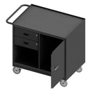 Quick Labs heavy duty lab cart 24"Wx42"Lx36"H with 2 drawers, locking door, and locking casters | QLLC2442