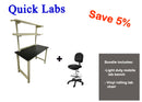 Quick Labs Bundle 5 foot light duty Mobile lab bench QMBL3060-PL with rolling lab chair