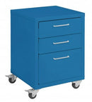 Quick Labs rolling cabinet with phenolic resin worksurface (3 drawers-6/6/12"D) | QLRC03B-PR