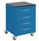 Quick Labs rolling cabinet with phenolic resin worksurface (4 drawers) | QLRC04-PR