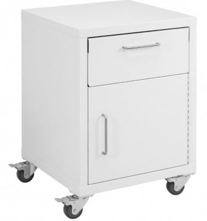Quick Labs rolling cabinet with phenolic resin worksurface  (1 door and 1 drawer) | QLRC11-PR
